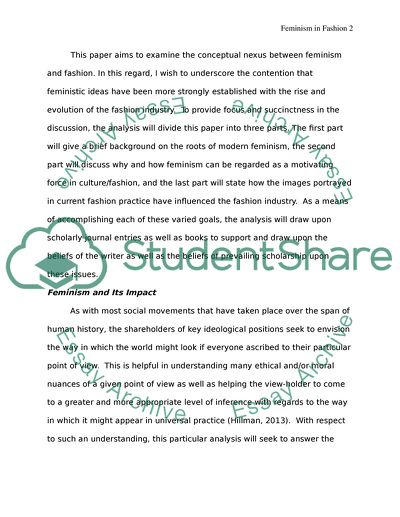 The Progression of Fashion in Tandem with a Discussion of Feminism