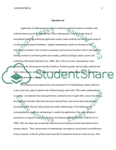 Application of Anthropological Skills