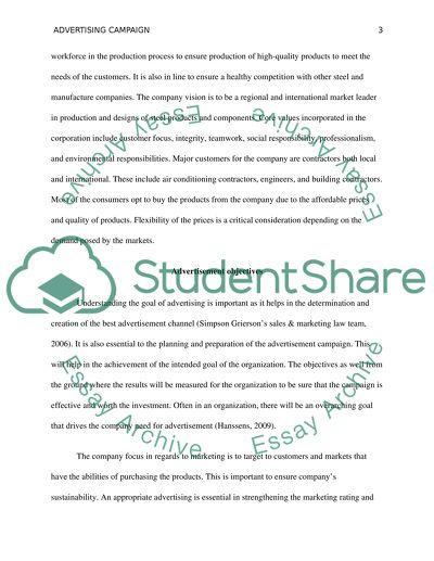 Development of an Advertising Campaign for Steel Products