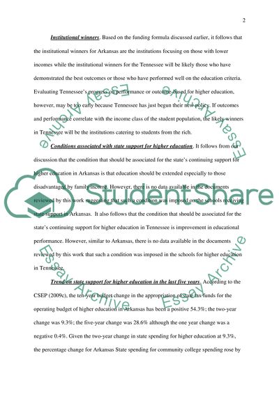 Two State Comparison Finance of Higher Education