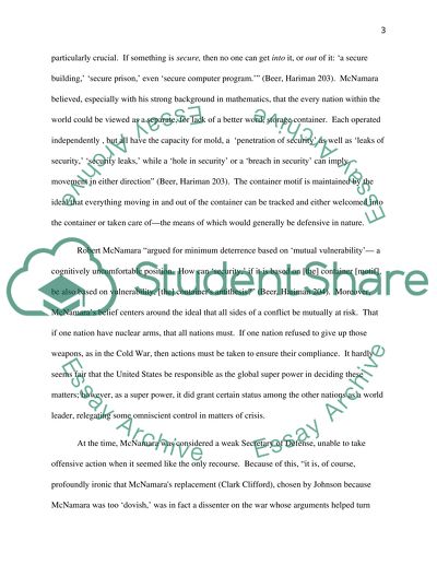 Robert McNamara: Creating an Analytical Shift in Terms of Crisis