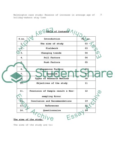 Age of Holidaymakers in Walmington