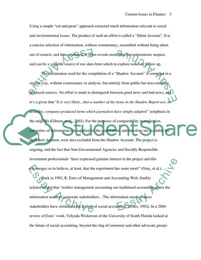 Interest in Corporate Social Reporting