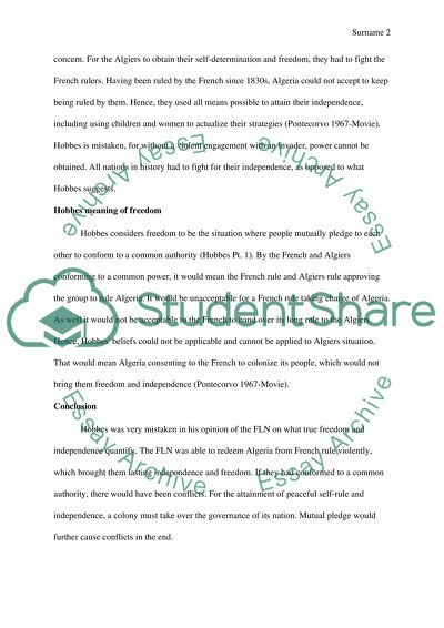 Thomas Hobbes and Battle of Algiers