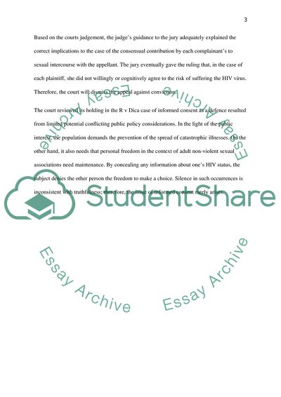 Summary of an appeal case