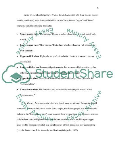Social Classes and Their Impact on Peoples Sense of Self