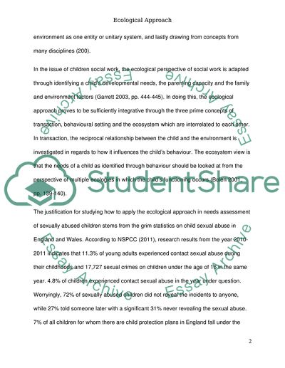 Social Work in Assessing the Needs of Sexually Abused Children