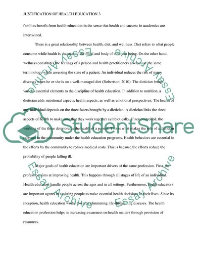 Justification of Health Education