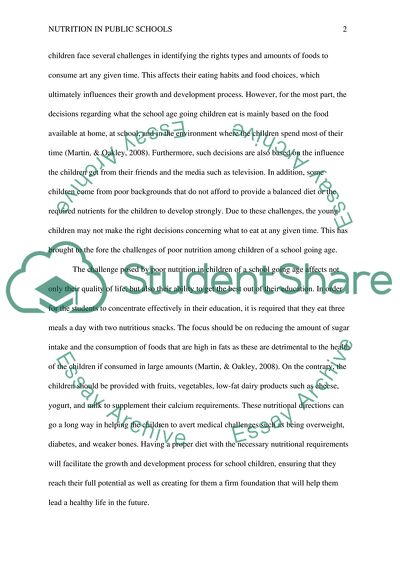 Nutrition in Public Schools