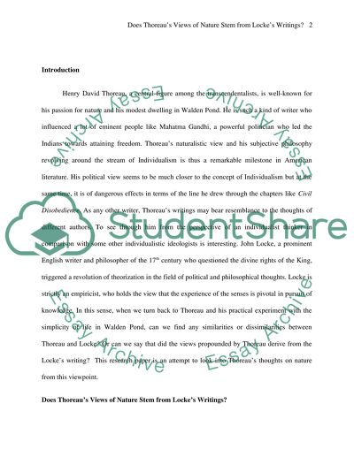 Henry David Thoreau: Does Thoreaus Views of Nature Stem from Lockes Writings