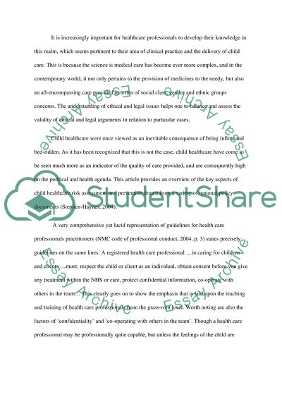 Management of Child Healthcare