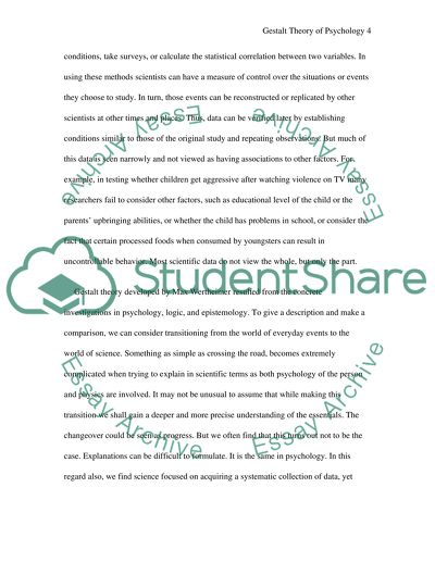 Gestalt and His Theory of Psychology