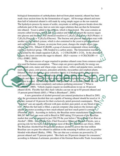 The Possible Use of Ethanol as a Replacement for Petrol
