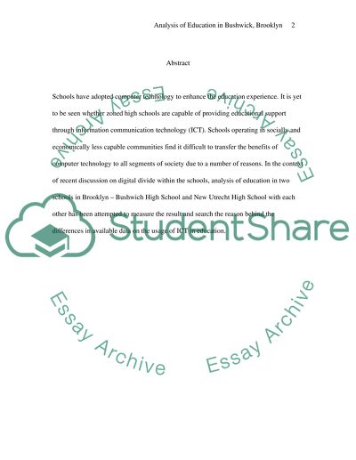 Analysis of Education in Bushwick, Brooklyn