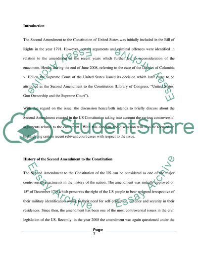 The Second Amendment to the US Constitution