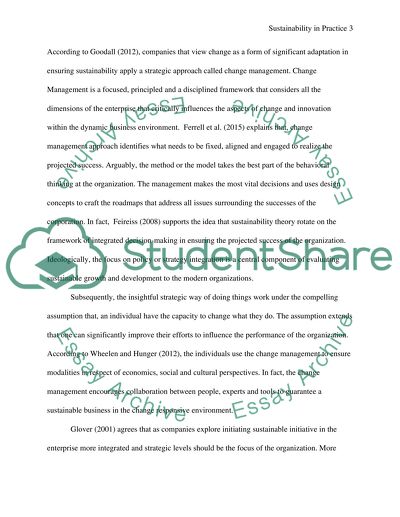 Theoretical Background of Change Management and Sustainability in Organizations