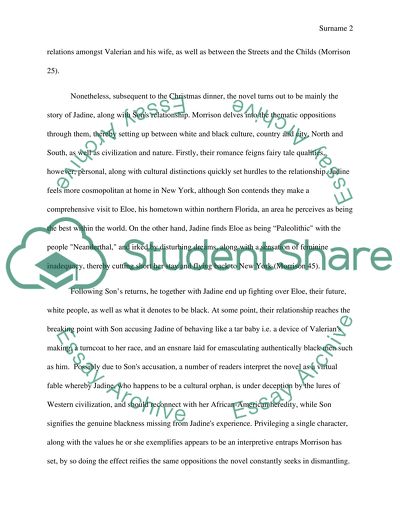 Analysis of Tar Baby by Morrison Toni