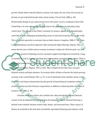 Formal versus Informal Finance