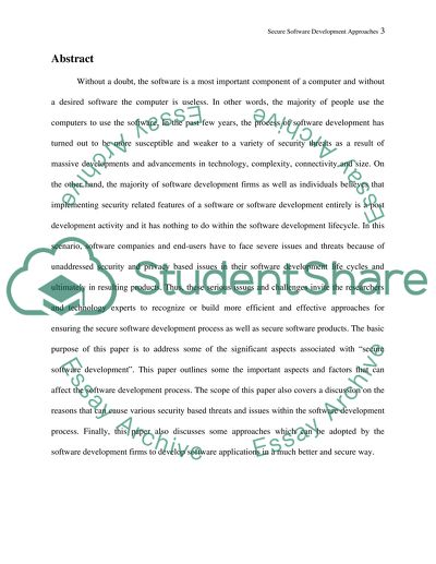 Secure Software Development Approaches