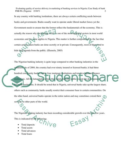 Quality of Service Delivery in the Marketing of Banking Services in Nigeria