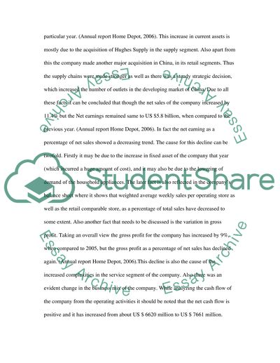 Working Capital Strategies of Home Depot