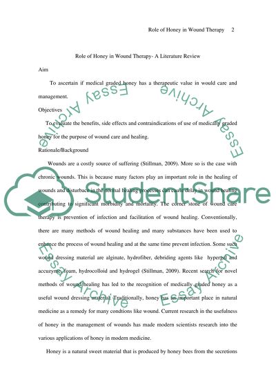 Has Medical graded Honey a proven therapeutic value on wound care