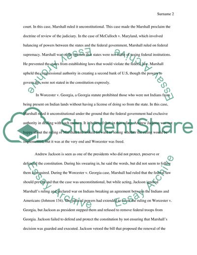 Andrew Jackson and John Marshall