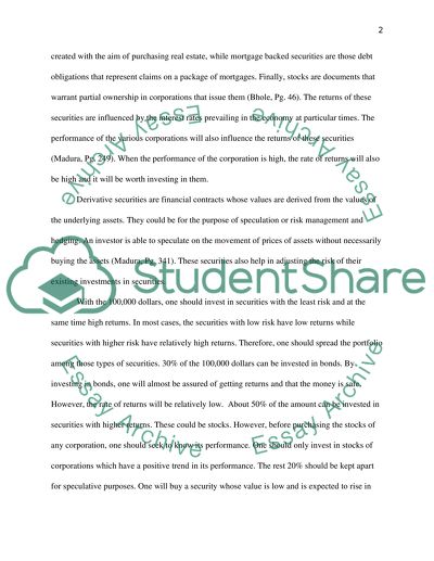 Financial securities