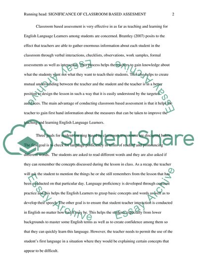 Assessment Based Learning Goals