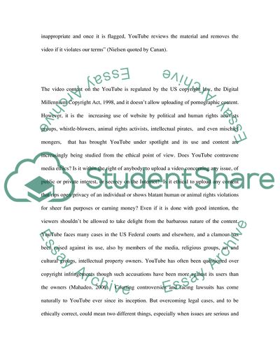 YouTube and Ethical Issues