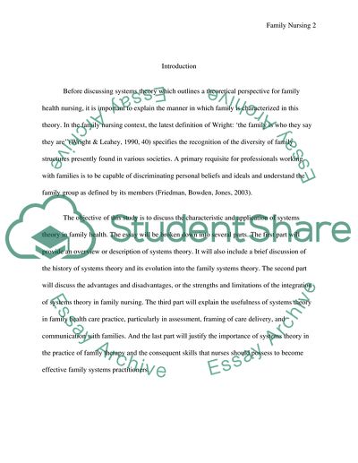 Strengths, Limitations, and Applications of Systems Theory in Family Health Nursing