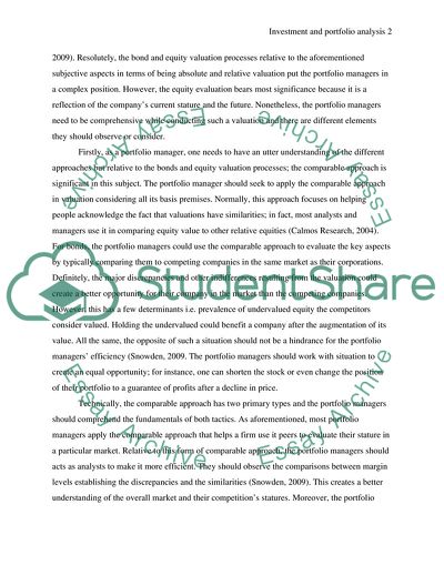 Bond and Equity Valuation, and Harry Markowitz Theory