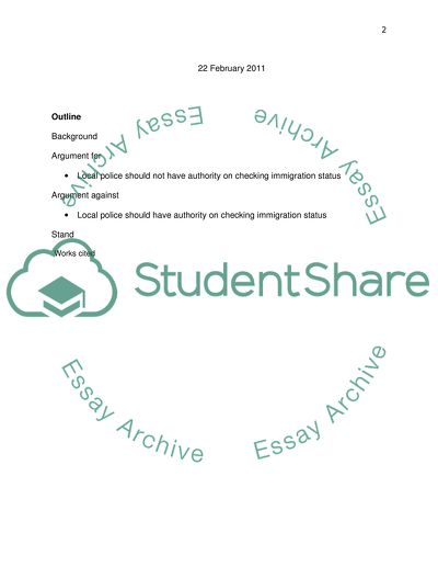 Should local and state police have the authority to check on immigration status