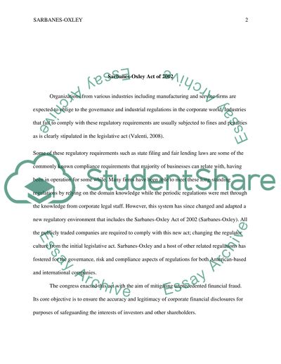 Sarbanes-Oxley Act of 2002