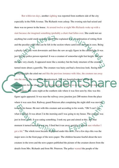 Topic: a short mystery (with detailed descriptions on characters, events/ actions