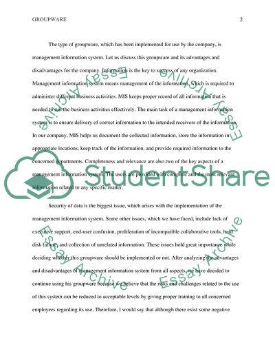 Implementing Groupware in an Organization