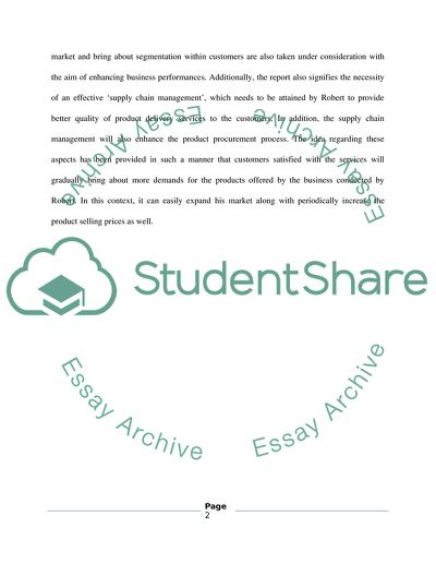 Business Plan for Robert