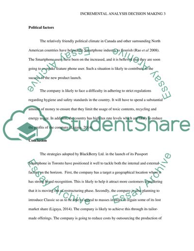 Incremental analysis + decision making