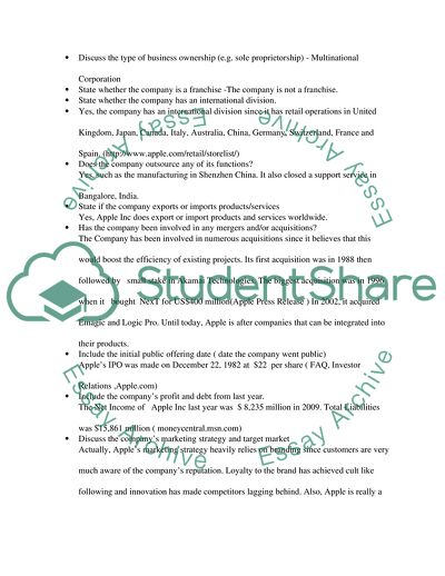 Apple Company Analysis
