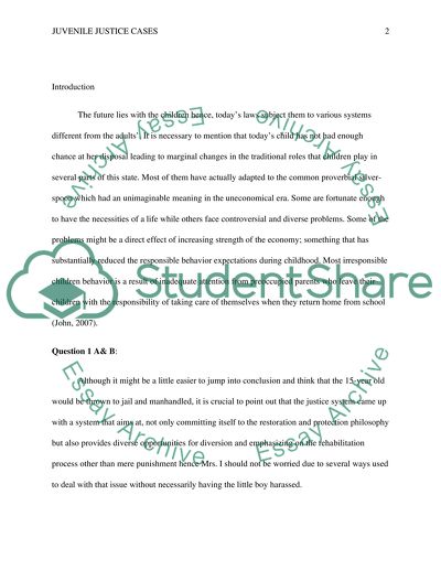 Juvenile Justice Cases