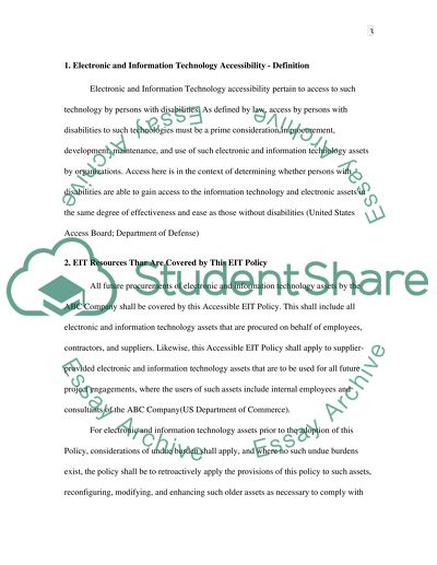 Policy for Accessible Electronic and Information Technology (EIT)