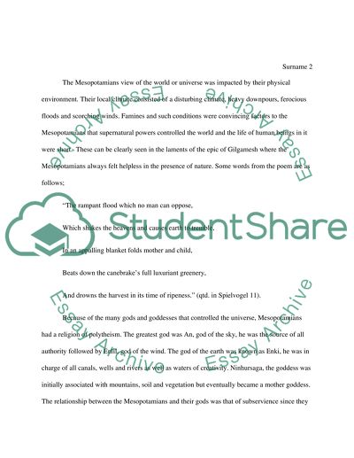 Mesopotamians Polytheism and The Epic of Gilgamesh