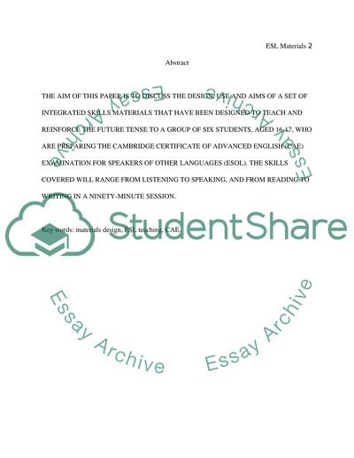 Materials for the Teaching of the Future Tense