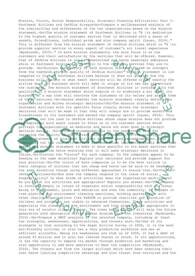 Mission, Vision, Social Responsibility, Strategic Planning