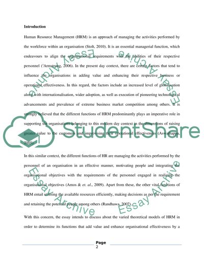 The Role of a Human Resource Function and Its Practitioners