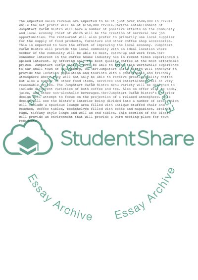 JumpStart Cafe Bistro - Financial Plan, Labor Force Confidentiality Notice, and Agreement