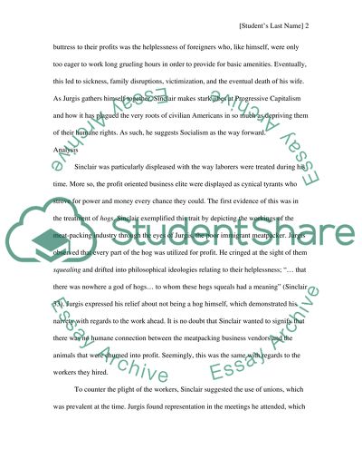 Upton Sinclairs novel the Jungle as an instrument to describe the rise of progressivism in America