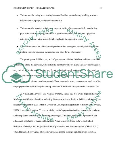 Health Education Plan