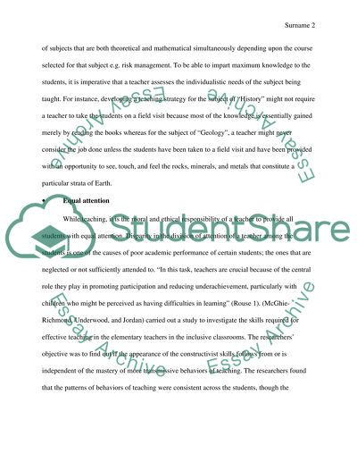 Development of Teaching Strategies