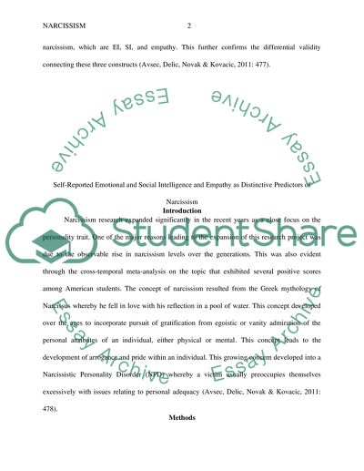 Self-reported Emotional and Social Intelligence and Empathy as Distinctive Predictors of Narcissism